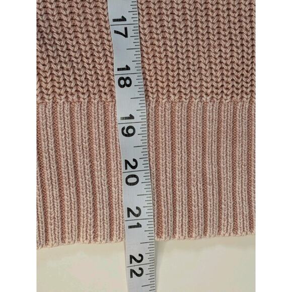 Faherty Womens Sz M Sunwashed Cotton Fisherman Chunk Knit Sweater Mahogany Rose - Picture 9 of 9